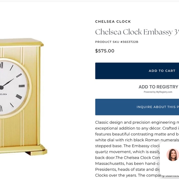 Chelsea Clock Embassy 3″ Clock - Picture 2 of 2